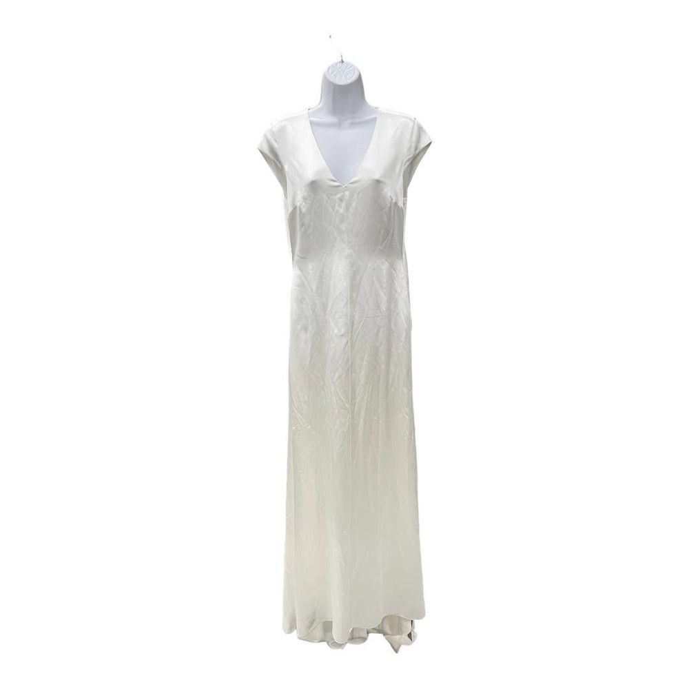 REFORMATION Genna Silk Cap Sleeve Long Dress Gown Formal Wedding Ivory 6